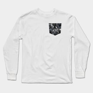 Pocket- ink splatter dust black white Long Sleeve T-Shirt